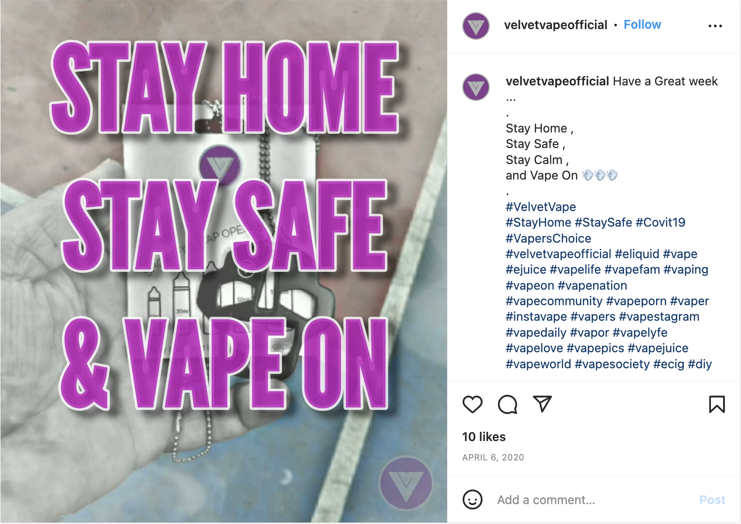Stay home stay safe and vape on